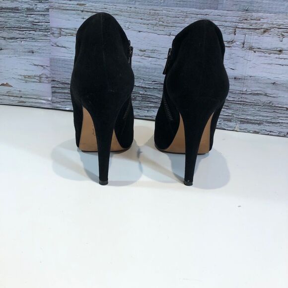 𝅺vero Cuoio Black Suede Ankle Boots Booties Stilettos Platform 37 size 6.5 - Picture 3 of 7